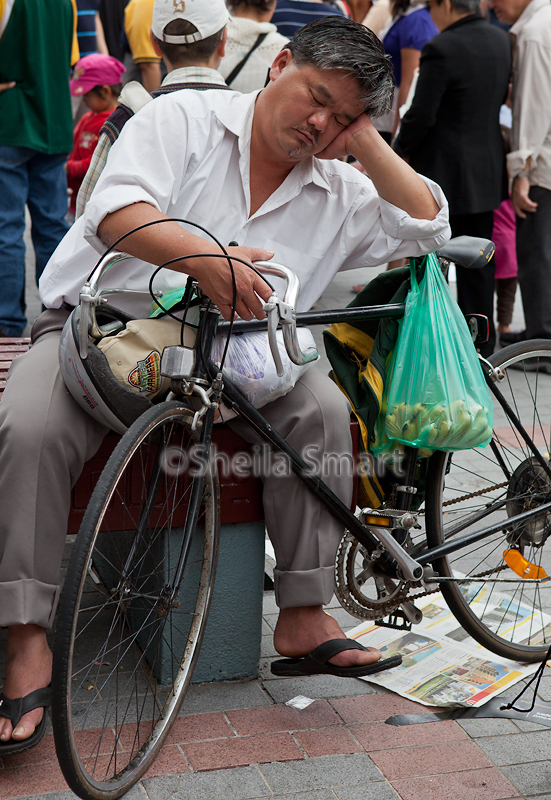 Sleeping man at  Freedom Plaza, Cabramatta