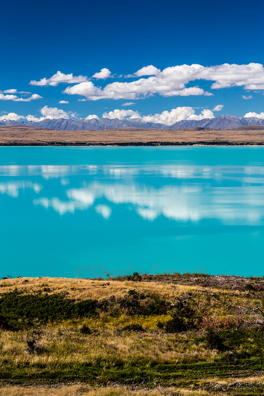 Lake Pukaki portrait with clouds