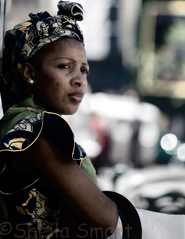 African woman close up in Monmartre