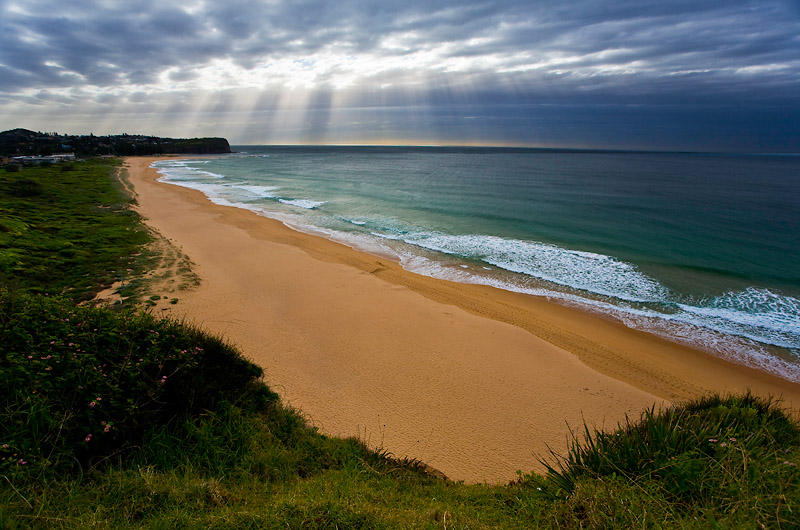 Mona Vale Beach with approaching storm