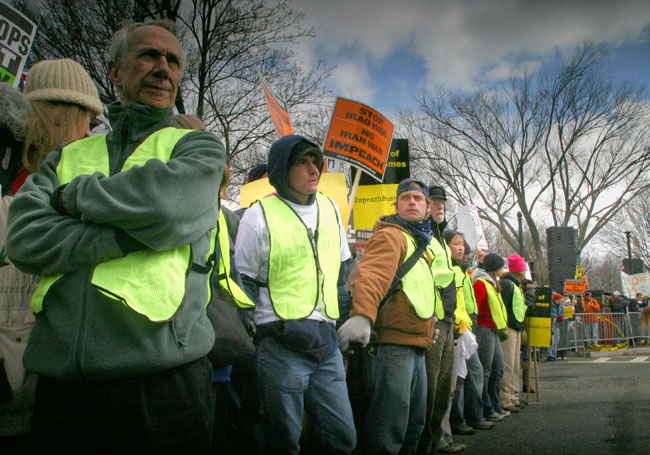 waiting to march