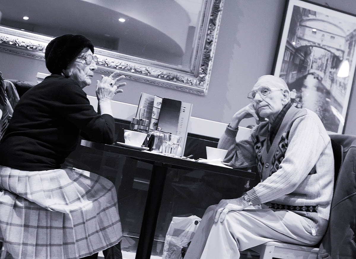 Candid of Casual Cambridge Cafe Communication