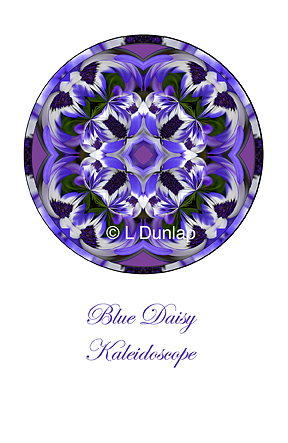 45 - Blue Daisy Kaleidoscope Card