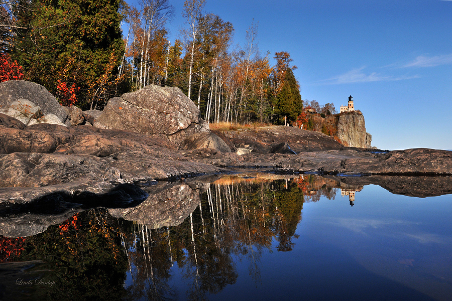 33.1 - Split Rock Lighthouse Reflection In A Rock Pool