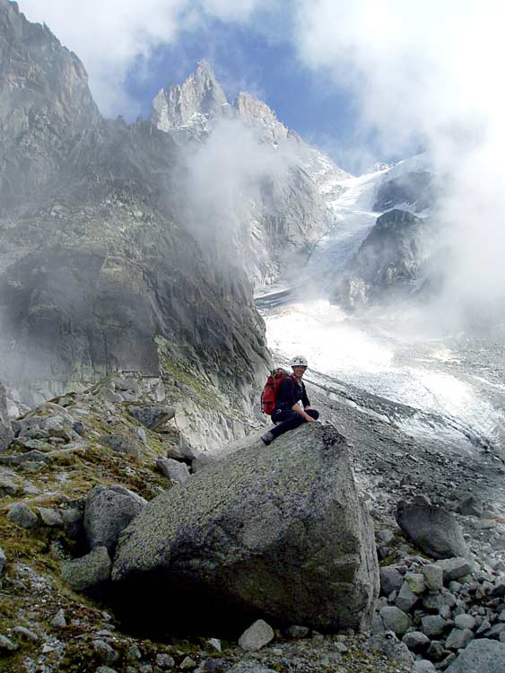 Nantillons glacier with cloud swirling