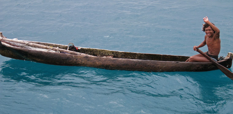 Kuna in a dugout, San Blas