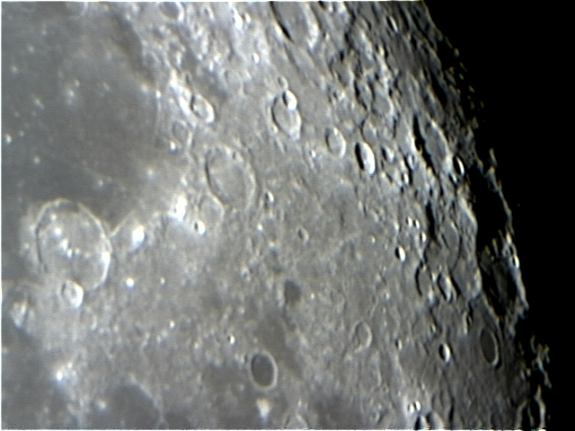 Webcam image, incl. craters Gassendi, Mersenius & Cavendish