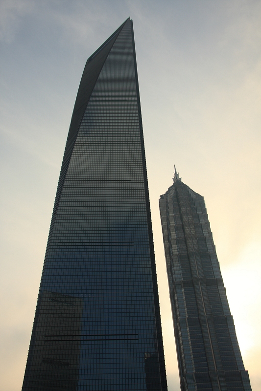 The World Financial Centre (left) and Jin Mao Tower, Shanghai