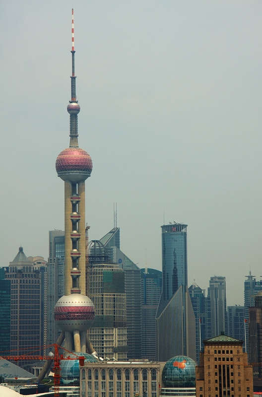The Oriental Pearl TV Tower, Shanghai, as seen on our first day in China