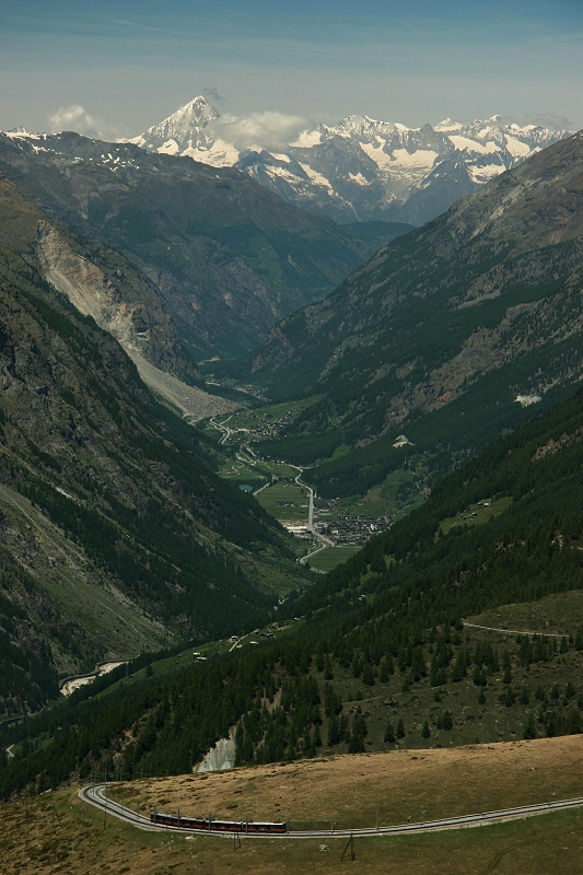Gornergrat railway, above the Mattertal valley, Switzerland