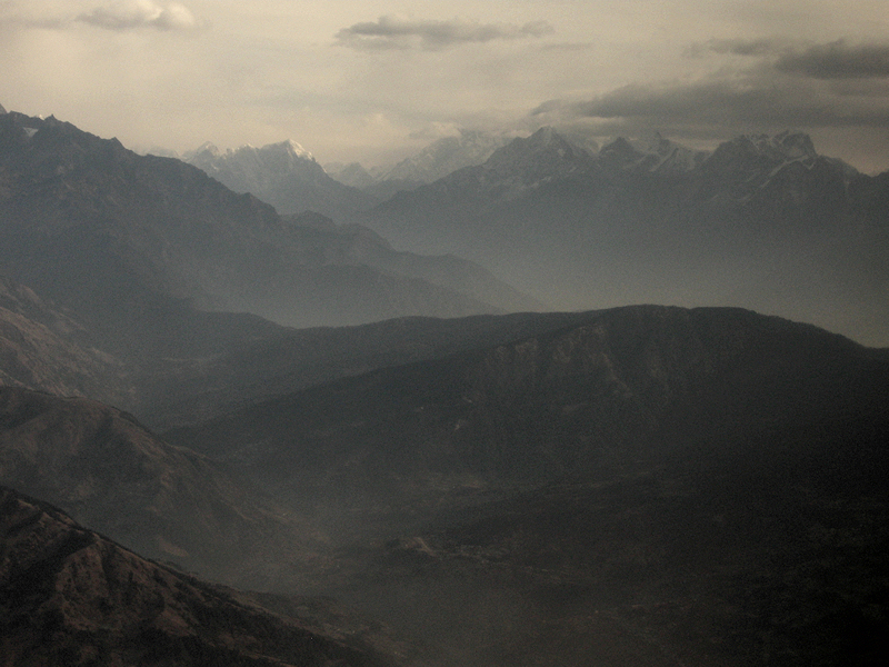 Himalaya, seen from the flight to Lukla