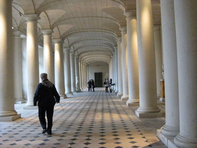 A colonnaded foyer