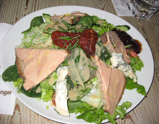 Gourmet salad with foie gras