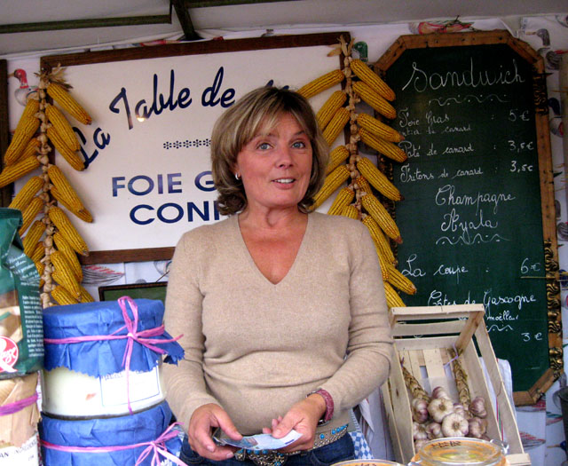 Marie sells fois gras de canard