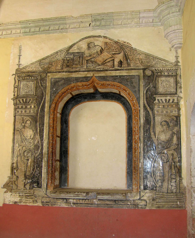 Frescos in a hall niche