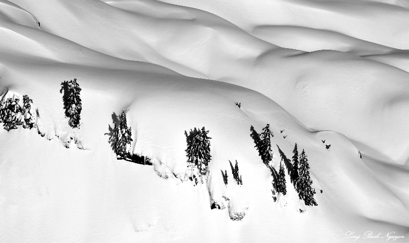 sea of snow and hills