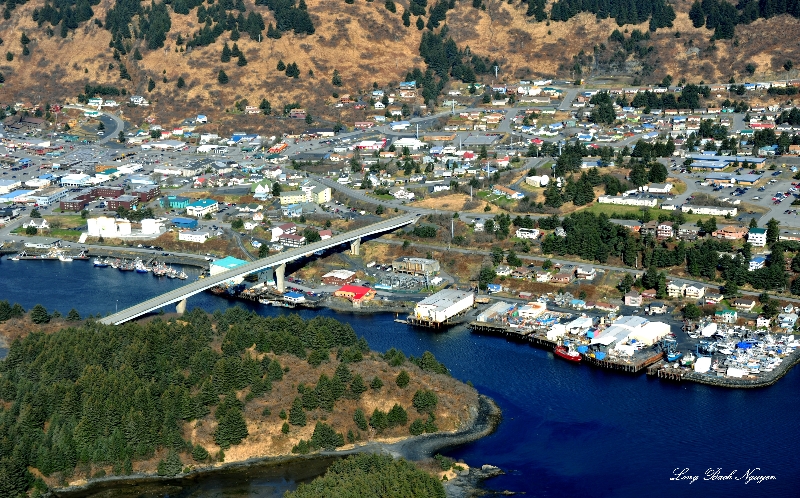 Downtown Kodiak and Marina, Near Island, Kodiak Island, Alaska