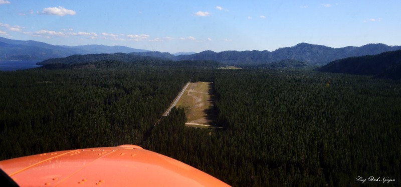 landing Priest Lake USFS Airport, Nordman, Idaho, USA  
