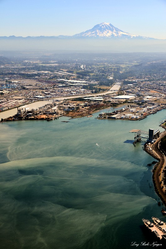 Commencement Bay, Port of Tacoma, Fife, Mt Rainier, Washington  