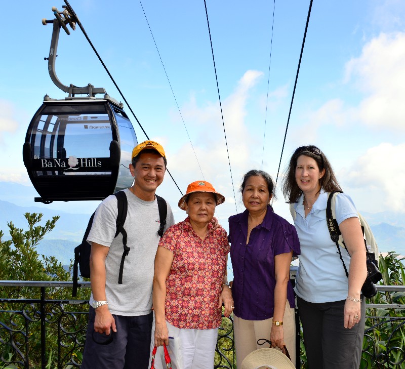 family at Ba Na Hills Mountain Resort, Da Nang, Vietnam 