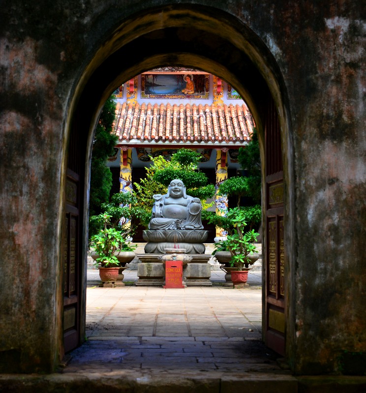 Laughing Buddha,Tam Thai pagoda, Marble Mountains, Da Nang, Vietnam 