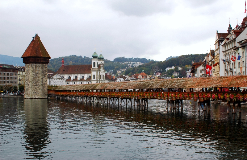 Kapellbrucke and Jesuitenkirche Franz Xaver, Luzern