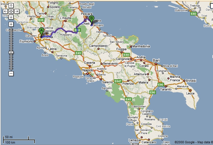 Inbound route to Rome ..... >