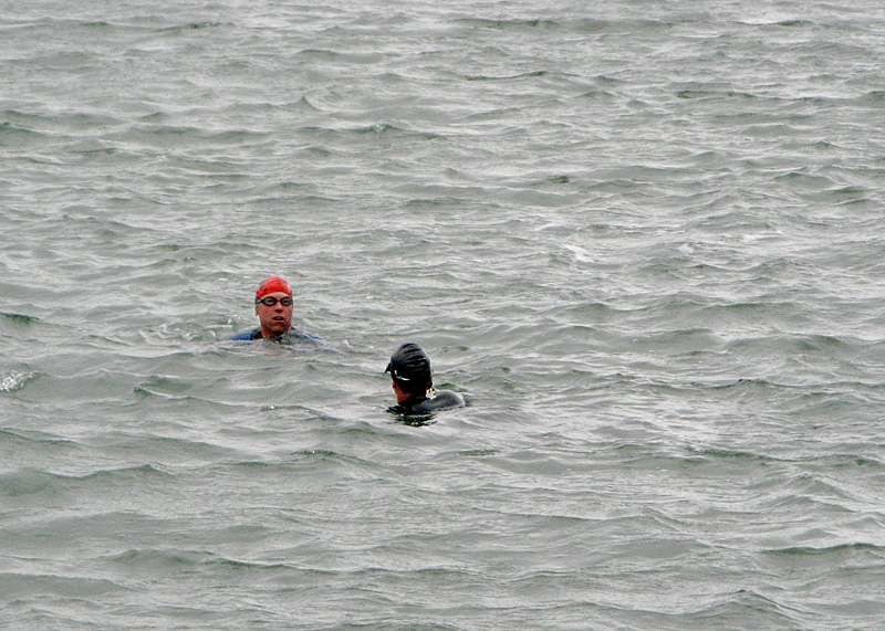 Swimmers via zoom lens of the Powershot