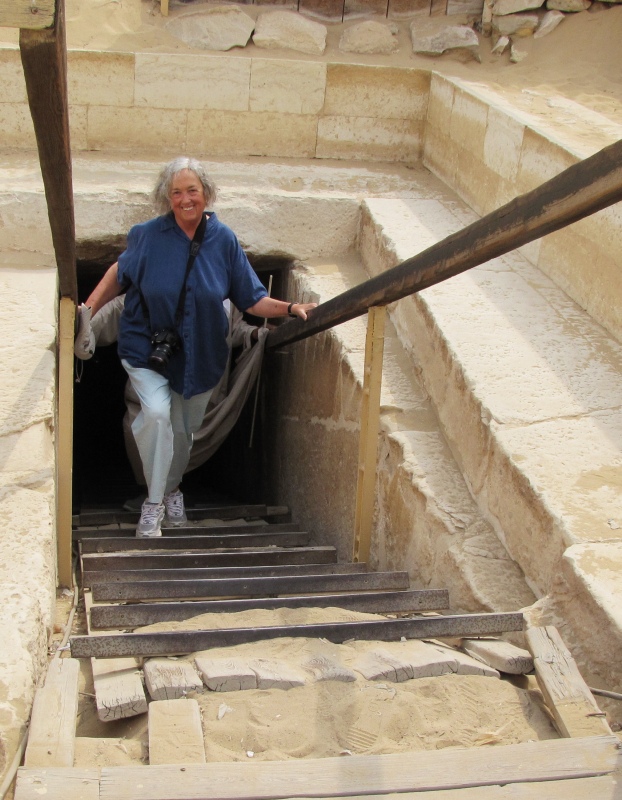 Mary Ann, leaving Pyramid of Titi (Teti) - Dahshur
