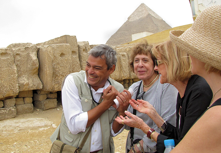 Yasser Wahab, our Egyptologist, Anita, and Phyllis and Lisa