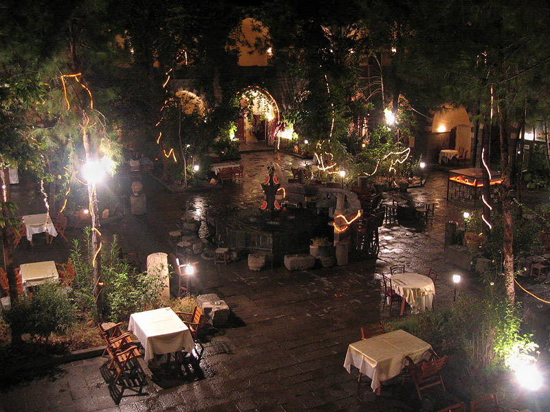 The courtyard, from the 2nd floor where we were staying.