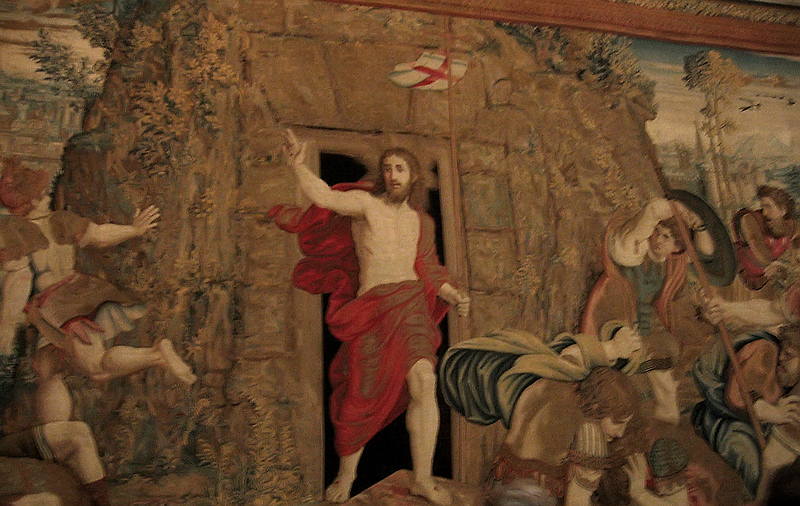 Blurred, but interesting Resurrection tapestry