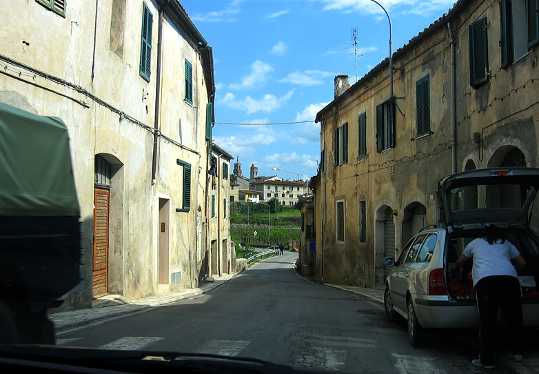 Driving through a small town