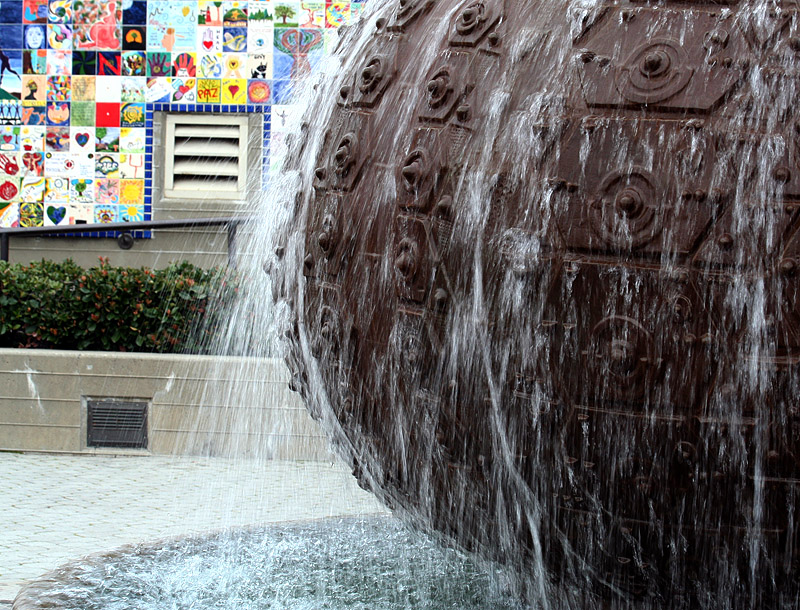 Peace mosaic in the background