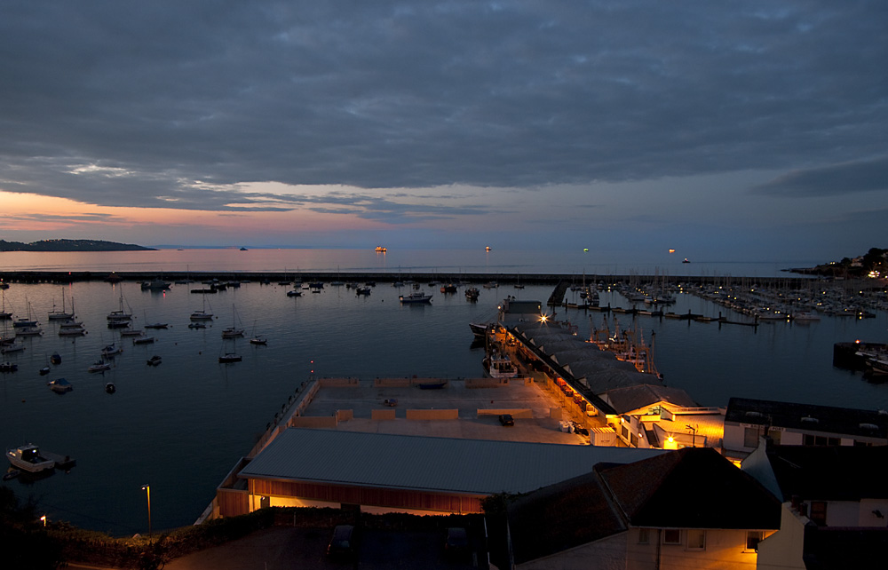 fishing port in the evening