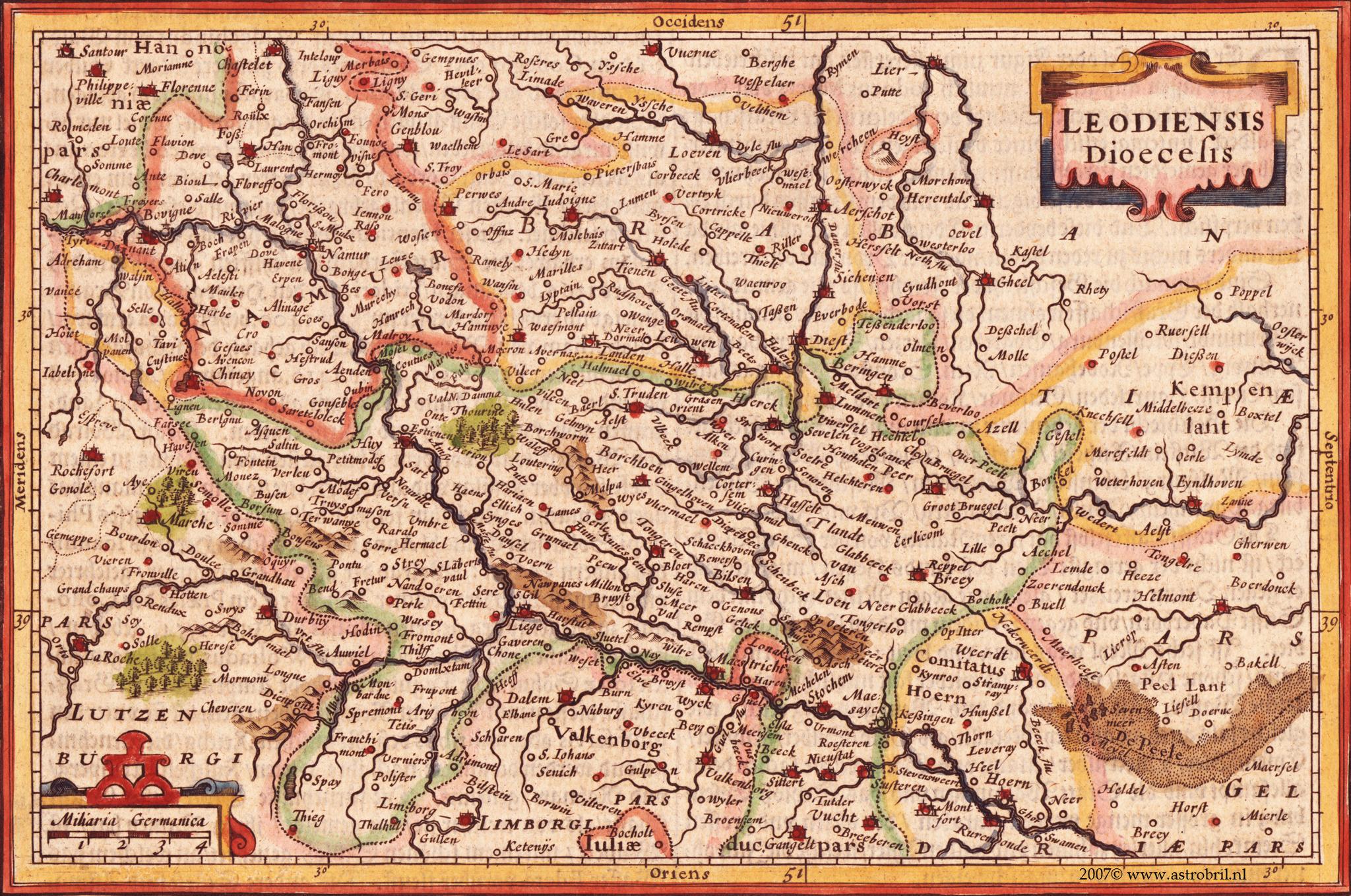 oude kaart uit 1631 met Nieuwstadt