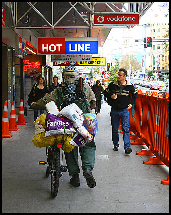 Bag Man with his wheels