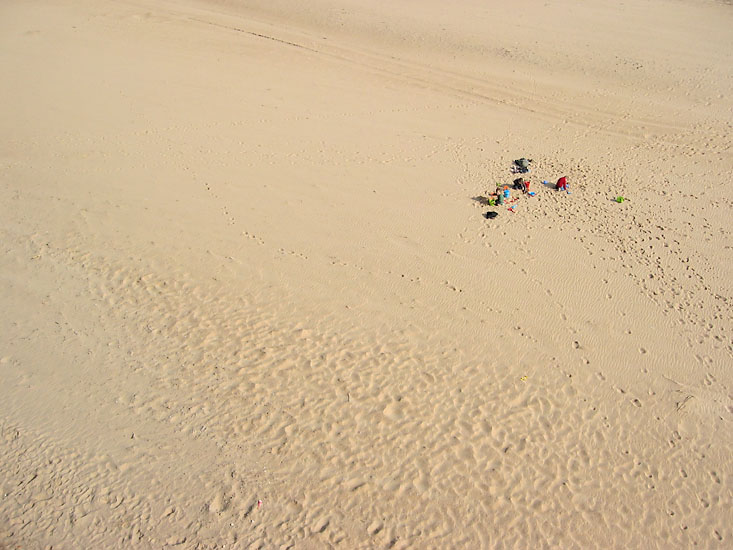 April 5 -  S2 and Luis playing in the expanse of sand