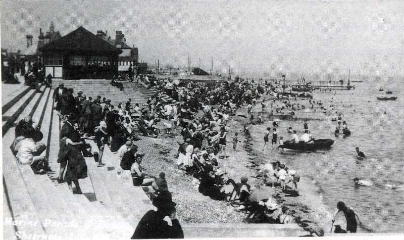 Busy beach scene