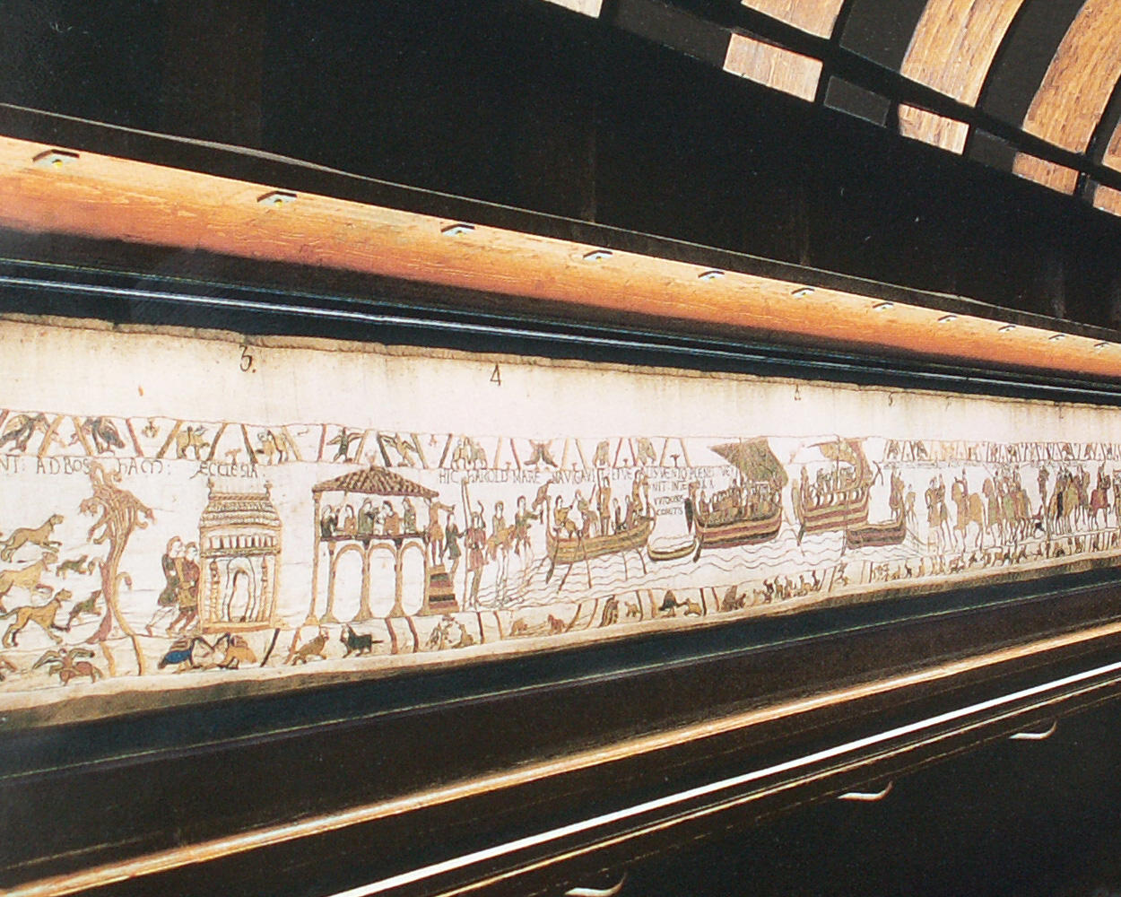 May 19 - This is how the Bayeux Tapestry is displayed.