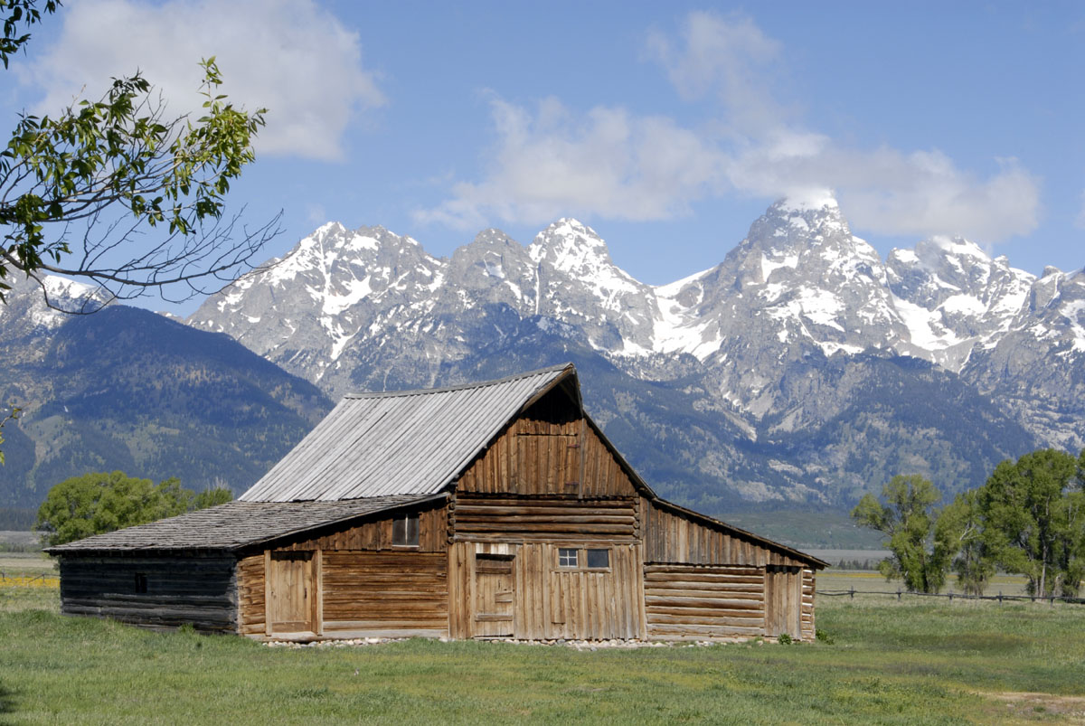 The Tetons with One of the Mormon Row Barns smallfile _DSC0179