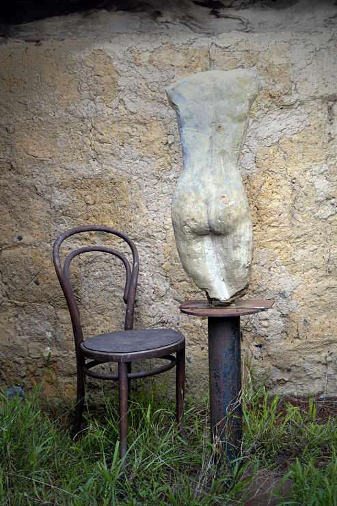 Statue and chair