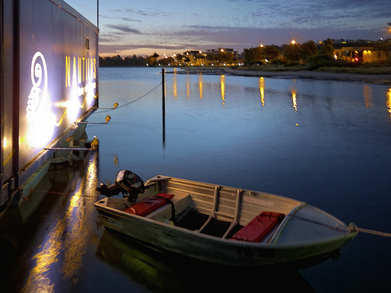 Boat and cafe lights