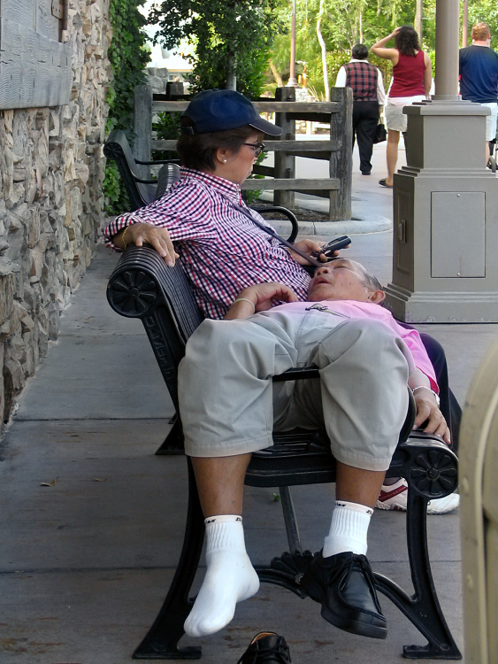 Asleep with one shoe