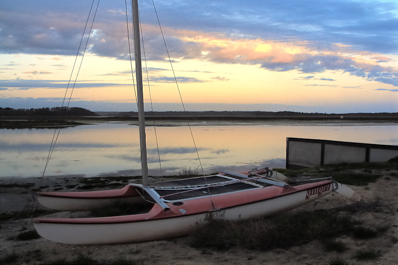 Yacht in the sunset
