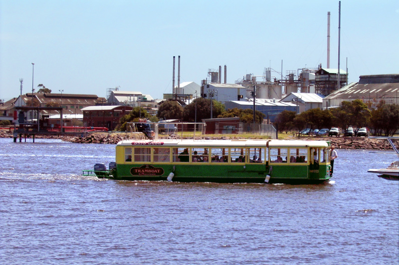 Floating tram on Yarra River