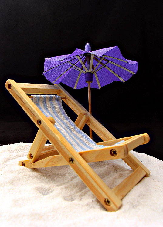 Umbrella and chair