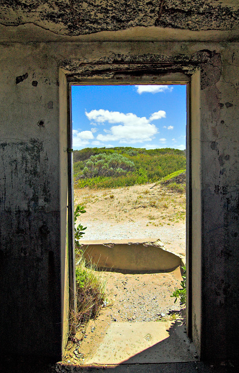 View from a bunker doorway