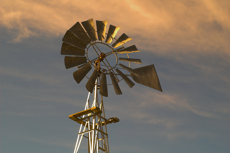 Windmill in the sunlight