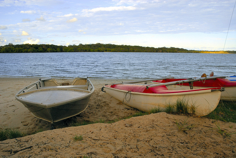 Two boats in the sand